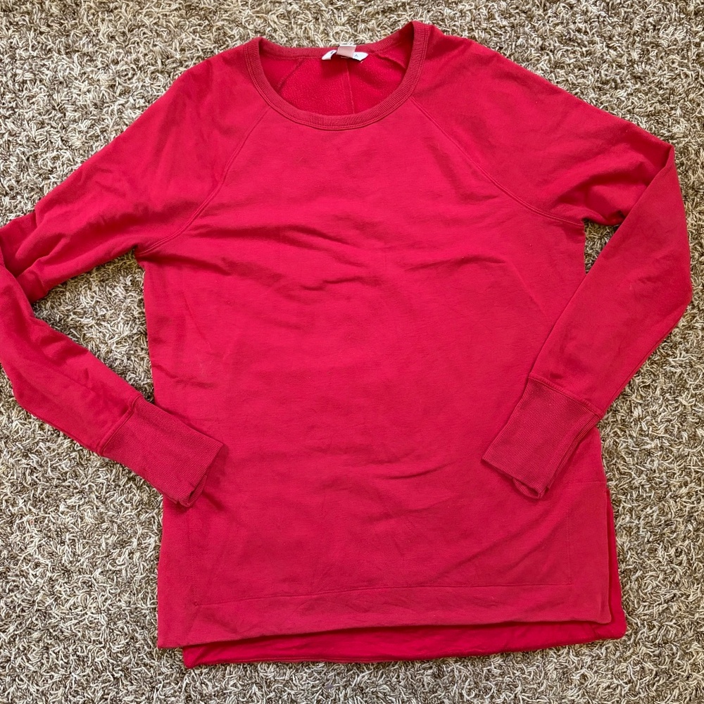 Athleta Tunic Sweatshirt Red Medium Tall